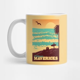 California Mavericks Travel Poster Design. Mug